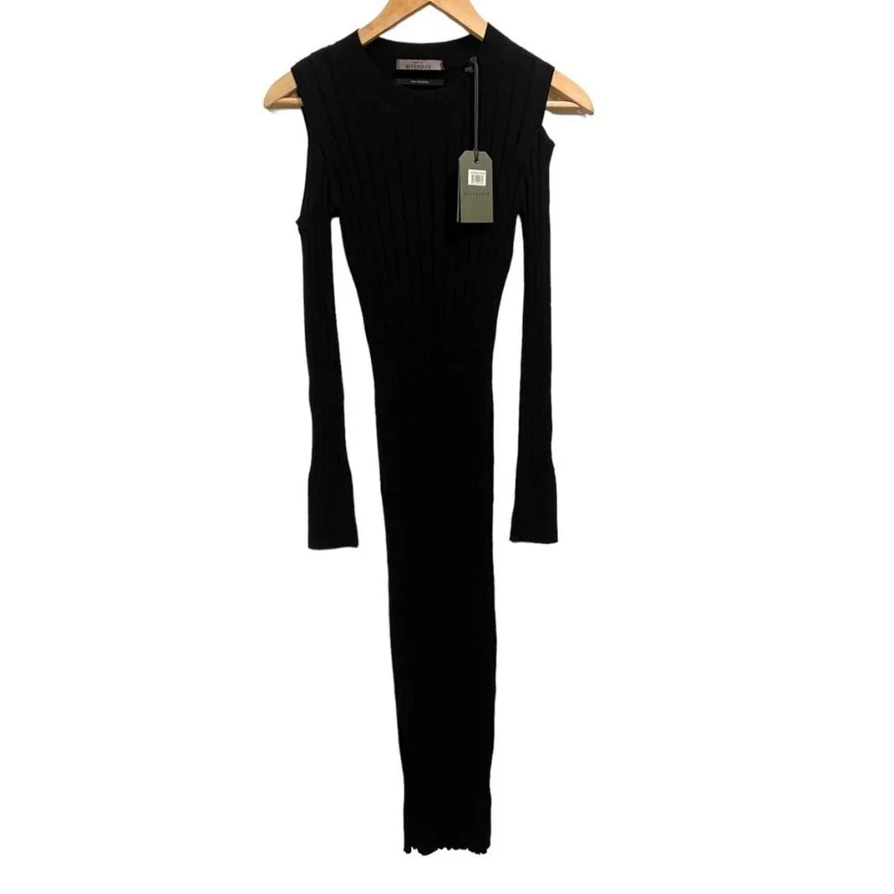 AllSaints Daina Cold Shoulder Merino Wool Sweater Dress - Picture 7 of 10